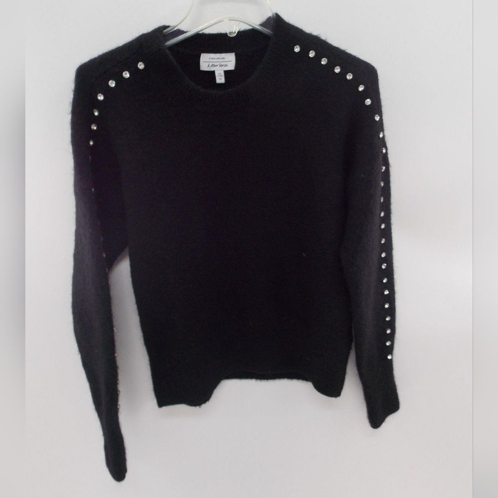 & OTHER STORIES Black Rhinestone Embellished Sweater Size XS - Picture 3 of 8